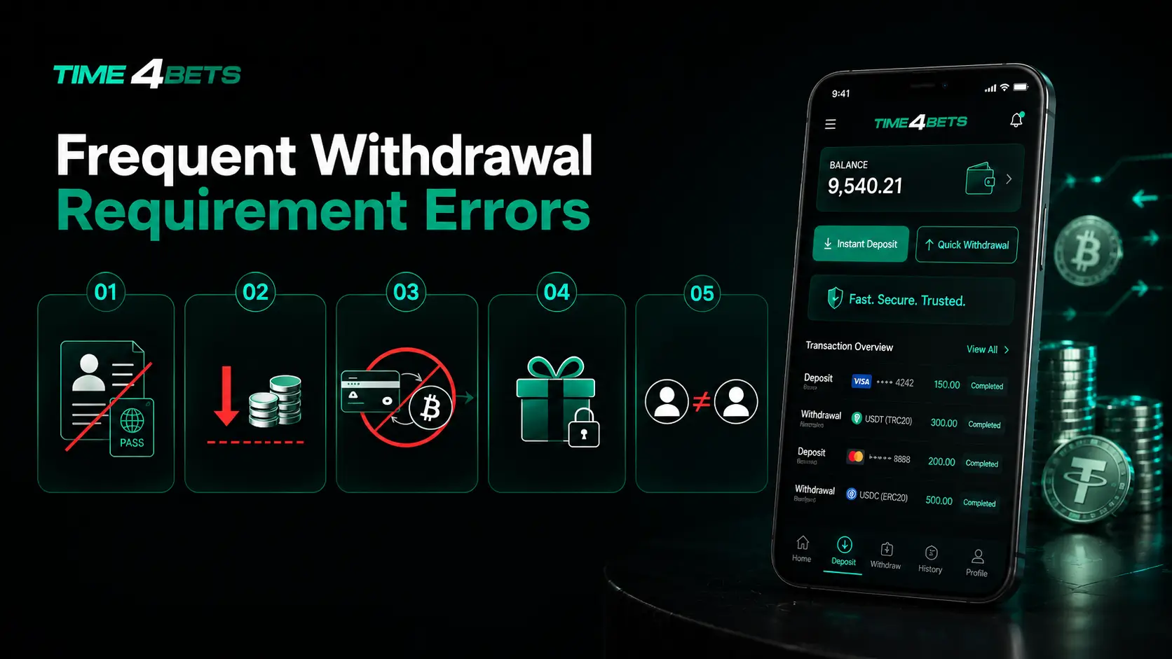 time4bets withdrawal errors